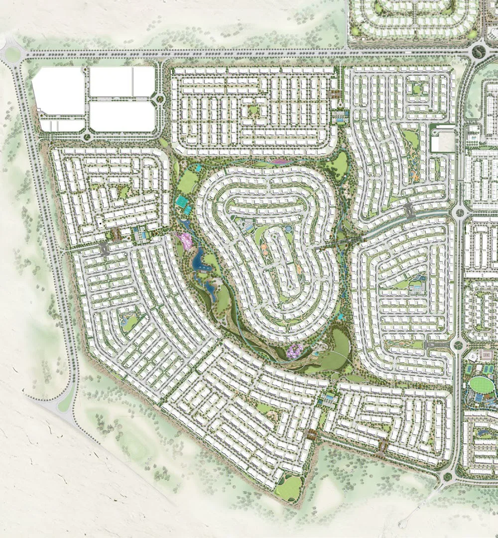 Lunaya masterplan showing lagoons, parks, villas and Lunaya Terraces